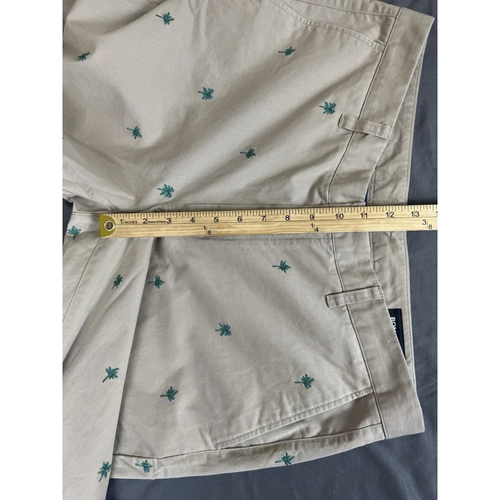 Bonobos Original Chino Pants Men's 35x30 Beige Palm Tree Print Athletic Fit NWOT